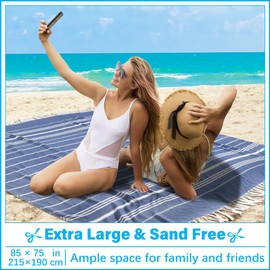 Oversized Turkish Beach Towel Blanket XXL Cotton Sandproof Towels Boho Woven Extra Large Big Sand Free Giant Throw Thick Blankets Huge Quilt XL Picnic Camping Necessities Cloud For Adult Gifts