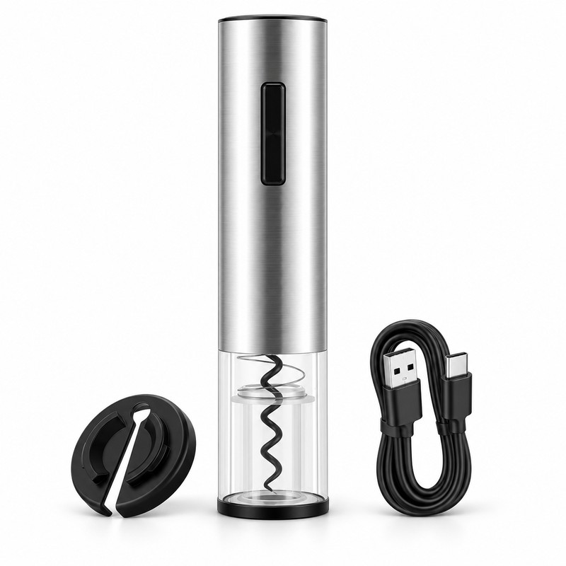 Rechargeable Electric Wine Opener with Foil Cutter USB C Charging