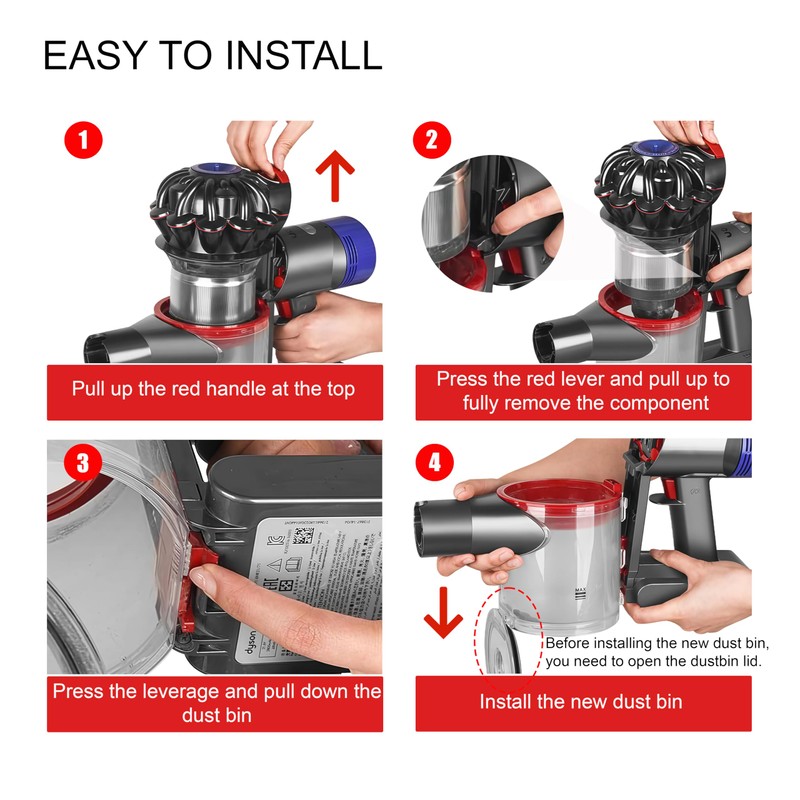 Dust Bin & Canister Replacement Parts for Dyson V7 V8