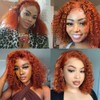 GOLFMAX Ginger Water Wave Bob Wig Human Hair Transparent HD