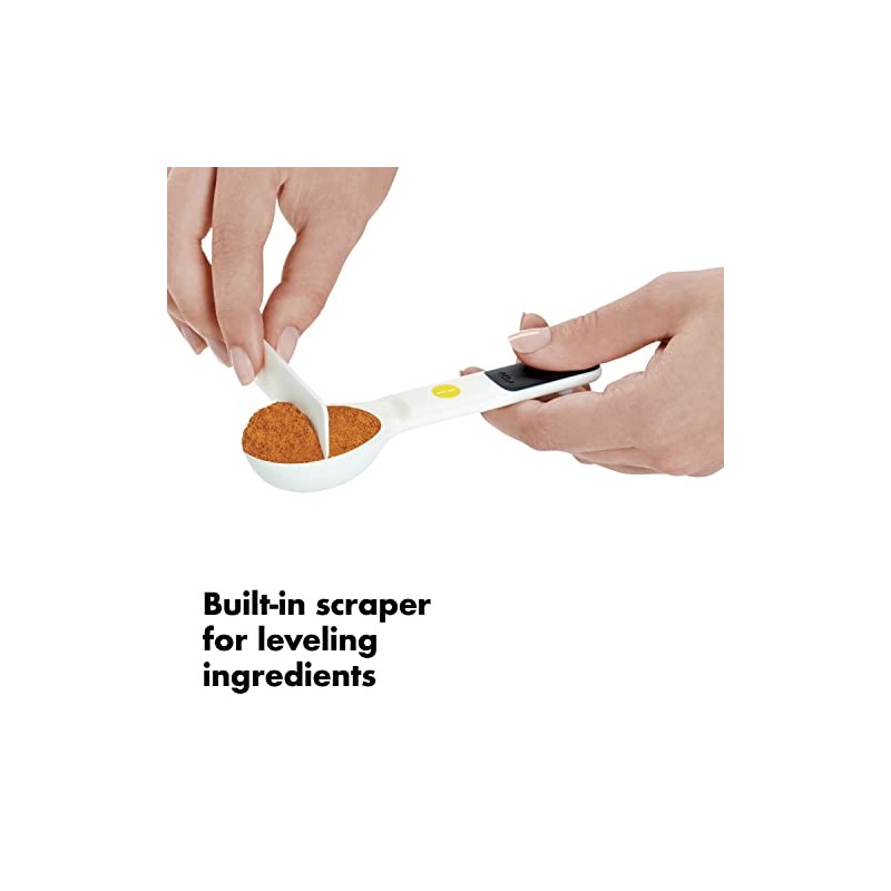 OXO Good Grips 6-Piece Plastic Measuring Spoons with added Scraper