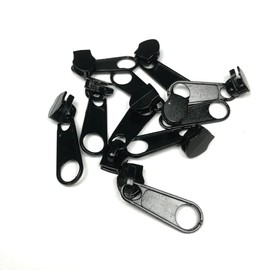 132 Metal Sliders for Nylon Zipper, Free Zipper Slider #3, Zipper Puller to Repair or Mount a Zipper, Black Sliders, (#3, 332)