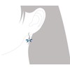 Sterling Silver Synthetic Blue Opal Dragonfly Dangle Earrings