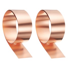 sourcing map 2pcs Copper Sheet Roll 0.1mm Thick Copper Flashing 99.95% Pure Copper Strip Waterproof Metal Foil Plate for Building Electronics DIY (1.6" Width x 3.28ft)