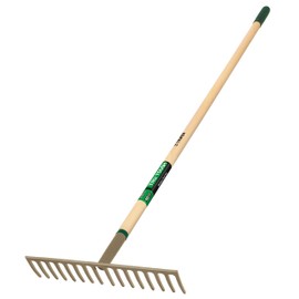 Truper 31383 Tru Tough Level Head Rake, 16 Teeth, Wood Handle, 60-Inch