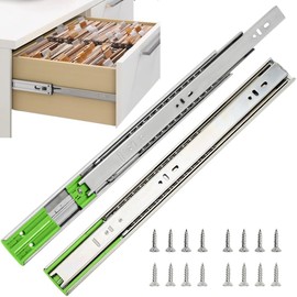 14 inch Drawer Slides Soft-Close Full Extension Side Mount Ball Bearing 3-Section Drawer Slide Set 1 Pair
