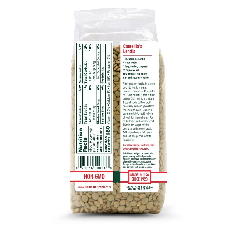 Camellia Brand Dry Lentils, 1 Pound Bag