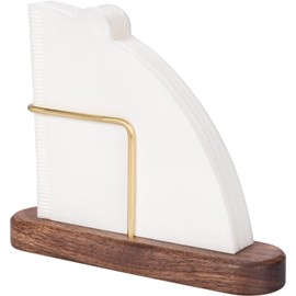 XCX Soporte de filtro de café en cono, almacenamiento de filtro de café, contenedor de filtro de café para filtros de café de papel V60, tamaño #01 y #02, nogal y latón
