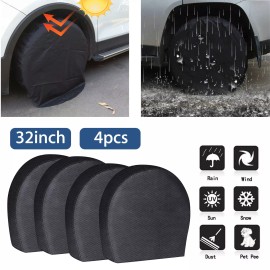 TheSiliconValley 4PCS Waterproof Tire Covers Wheel & Tyre RV Trailer Camper Sun Protector 30"-32"