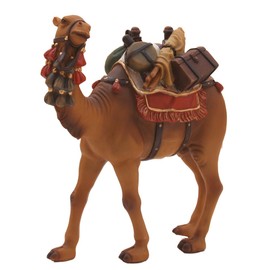 FADEDA Camel with Luggage/Height: 15 cm/Hand-Painted/Detailed Nativity Scene Figures - Christmas Table Decoration Nativity Accessories