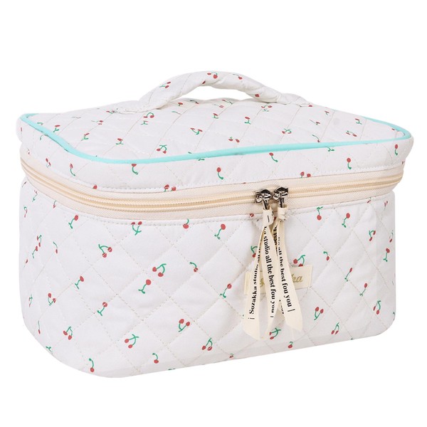 Cotton Makeup Bag, Large Capacity Travel Cosmetic Bag Multi-Functional Travel