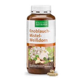 Sanct Bernhard Garlic Mistletoe Hawthorn Capsules | With Garlic, Mistletoe, Hawthorn & B Vitamins | 480 Capsules