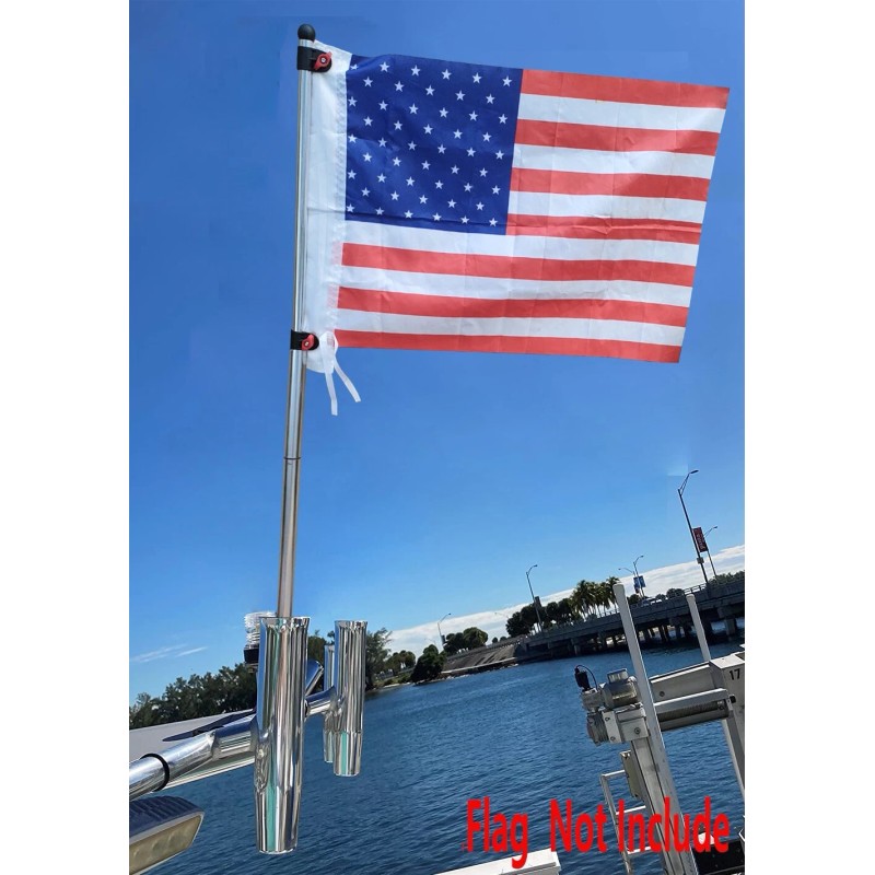 Brocraft Removable Boat T-Top Rod Holder Flag Pole / Boat
