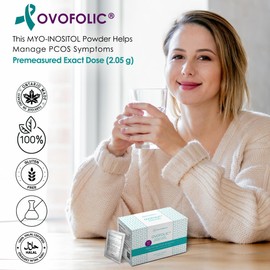 Ovofolic Inositol Supplement - Myo-Inositol and D-Chiro Inositol Plus Active Folate- Ideal 40:1 Ratio - Hormone Balance & Healthy Ovarian Support for Women- 60 sachets (60)