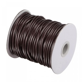 sourcing map 3mm Waxed Polyester String Cord 39M (42-Yards) Beading Thread Crafting Rope for Jewelry Making Bracelet Necklace Weaving, Dark Brown