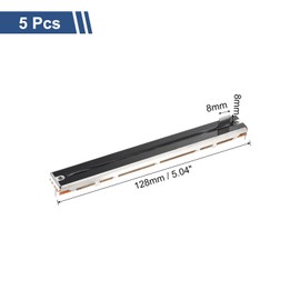 QUARKZMAN Pack of 5 Straight Double Linear Slider Potentiometer 8 Pin B10Kx2 128 mm (L) 100 mm Hub 8 x 8 mm Handle Fader Variable Resistors Mixer Electronic Potentiometer for Dimming