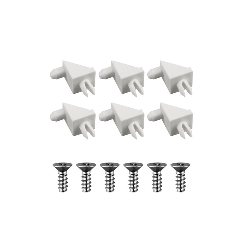 101558 (Pack of 6) Replacement Screws White Shelf Support Pins