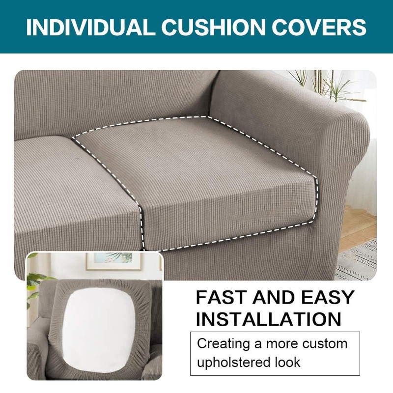 Turquoize 4 Piece Couch Covers for 3 Cushion Couch Sofa
