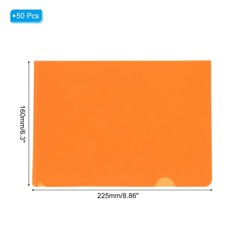 PATIKIL L Type Folders 50 Pack A5 Plastic File Project