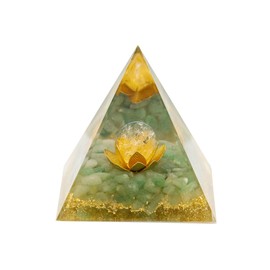 VMDEKK Moonstone Crystals Tower Healing Crystal Gifts Nature Chakra Crushed Stone Lotus Flower of Life Crystals and Gemstones Orgonite Pyramid Chakra Spiritual Gifts for Women (Green Aventurine)