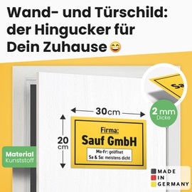 DankeDir! Firma Sauf GmbH Company Sign - Plastic Sign 30 x 20 cm - Funny Saying Party Decoration Gift Idea Birthday Decoration Birthday Gift - Photo Booth Party Alcohol Gift