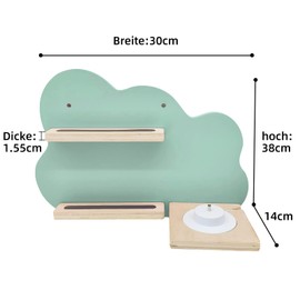 Harewu Magnetic Shelf for Toniebox, for Tonie Dolls, Green Cloud, Toniebox Shelf, Wall Shelf, Children's Room Accessories for Toniebox, Starter Set, Girls and Boys (Green)