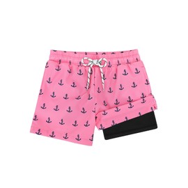 Century Star - Traje de baño para niños con forro de compresión para niños, traje de baño para niños, Rosa (Pink Anchor), 7-8 Años
