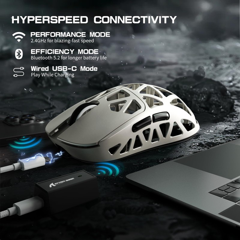 ATTACK SHARK R2 45g Superlight Magnesium Alloy Mouse, PixArt PAW3950