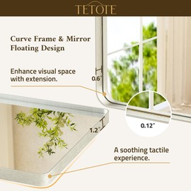 TETOTE Brushed Nickel Mirror 24 x 32 Inch Brushed Nickel Metal Framed Bathroom Mirror, Tempered Glass, Modern Farmhouse Wall Mounted Mirror for Decorative(Horizontal/Vertical)