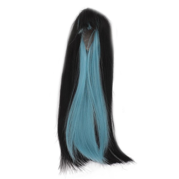 Doll Long Straight Wigs, Blue and Black Beautiful Color Heat