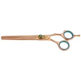 Kissaki Professional Nagasa 7.0 inches 48 tooth Rose Gold B Titanium Hair Thinning Shears Pet Grooming Scissors