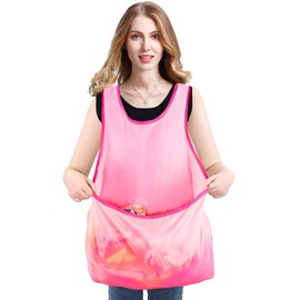 CALLARON Delantal de ropa húmeda con bolsillos, delantal de secado de ropa para lavandería, 31 x 21 x 11 pulgadas, Rosado, 80.00X55.00X28.00CM