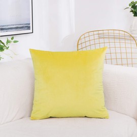 YunJeude Cushion Covers 40x40cm Nordic 3pcs Fashion Cute Velvet Solid Modern Antique Zipper Home Decor Car Room Decor Sofa Cushion Covers (40x40, Yellow)