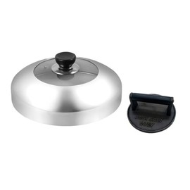 JNXHON 6.5 inchHeavy Duty Cast Iron Grill Press Burger Press Barbecue Press Meat Press Burger Smasher Griddle Press and 11inch Melting Dome Basting Cover Grill Indoor Outdoor Griddle Accessories