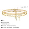 TINGN Anklet for Women, 14K Gold Plated/Silebr CZ Letter Anklets