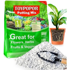 TOYPOPOR Perlite for Plants, 3-6mm Organic Perlite for Gardening, Perlite for Plants Indoor, Soil Additive Conditioner Mix Improve Drainage and Ventilation Promote Root Growth and Soil Health 1qt