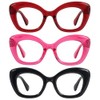 JiSoo Cat Eye Readers for Women Oversized Cat Eye Reading