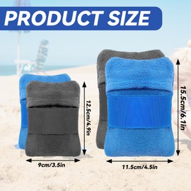 4Pcs Soft Sand Removal Bag Portable Beach Powder Sand Bag Reusable Comfortable Beach Wipe off Brush for Water Activities Beach