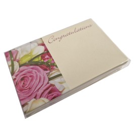 INERRA Florist Message Cards for Flower Bouquets - Small Greeting Card - Pack of 50 (Congratulations)