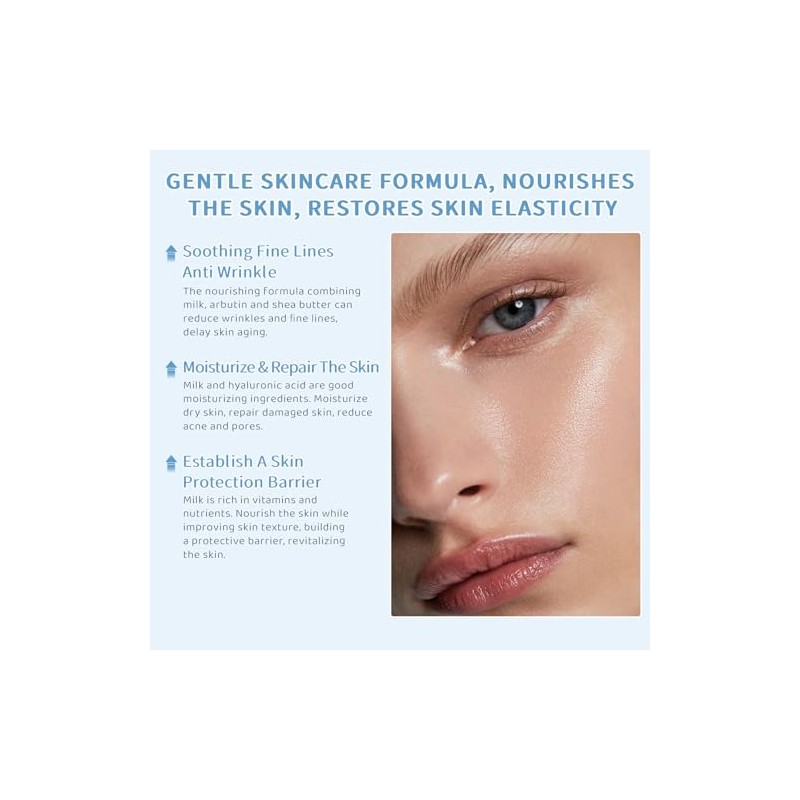 Kit Cuidado Facial Leche Niñas Set Regalo Adolescentes Limpiador Sérum
