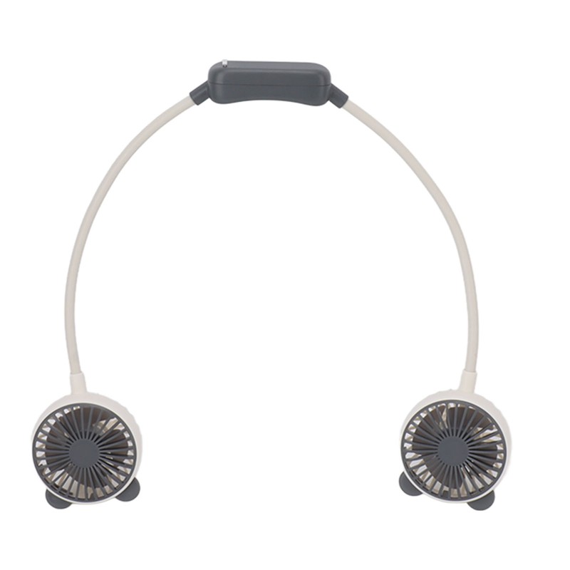 Portable Neck Fan Dual Head Bendable Wearable USB Rechargeable Hand