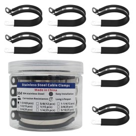 Premium Stainless Steel Cable Clamps by TOMSHIELE 8 Pcs of 1-3/4inch 304 SS Clamps with Insulation for Secure Installation of Pipes Tubes and Wires Professional and Distinctive