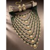 Aheli Multi Layered Green Pearl con Kundan Collar Pendiente Indio