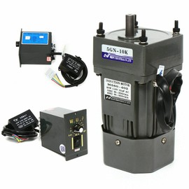 110V AC Gear Motor Reversible Motor + Variable Speed Controller 1:10 Single-Phase Adjustable Speed Motor Asynchronous Gear Reduction Motor High Torque 10K 0-135rpm Speed (3.8nm Torque)