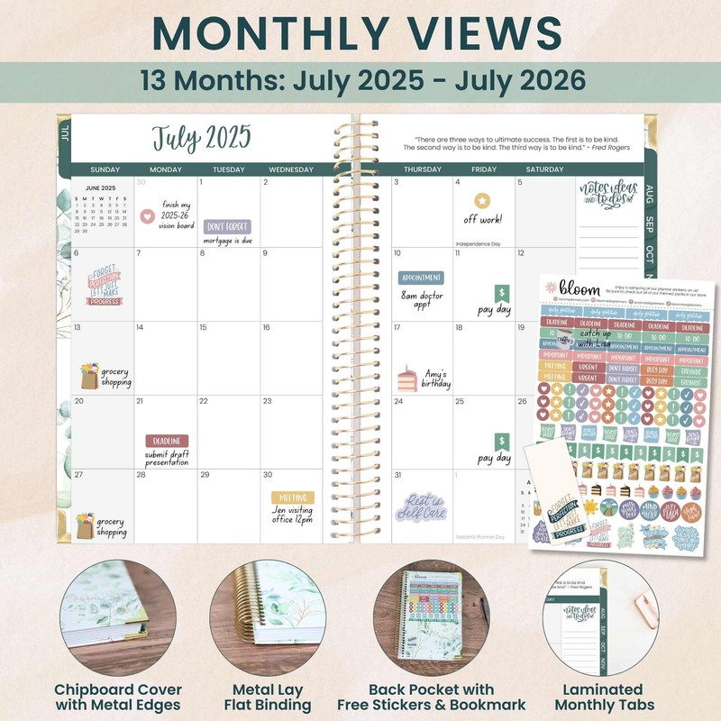 bloom daily planners HARDCOVER 2025-2026 Academic Year Day Planner (July