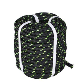 YSMN 1/2 in 100 FT Black Double Braided Rope Polyester Rope Heavy Duty for Tree Work Suitable for Outdoor Use