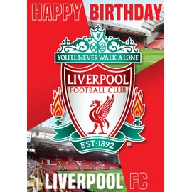 Liverpool Birthday Card Sound Card - Liverpool FC You'll Never Walk alone Greeting Card