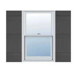Builders Edge 14 in. W x 66 in. H, Custom Four Board Joined (3 Batten), Board-n-Batten Shutters, Includes Matching Installation Spikes (Per Pair), 018 - Tuxedo Grey