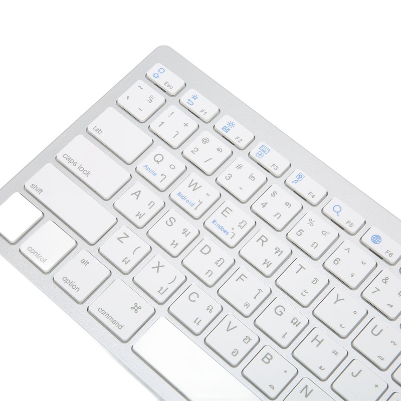 Wireless Keyboard English Thai Bilingual Portable Stylish Ultra Thin Silver