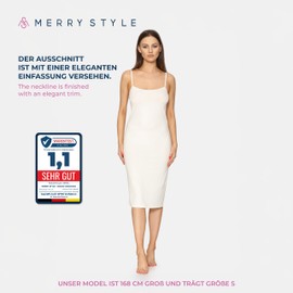 Merry Style MS10-402 Women's Knee-Length Petticoat Midi Length Adjustable Straps, ecru